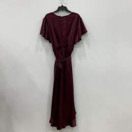 NWT Torrid Womens Burgundy Surplice Neck Back Zip Hi-Low Maxi Dress Size 24 alternative image