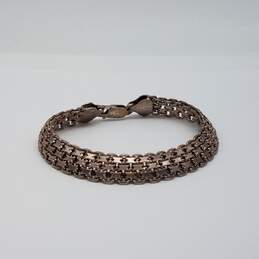 ITAOR Sterling Silver Rose Vintage Woven Mesh 7 Inch Bracelet 15g