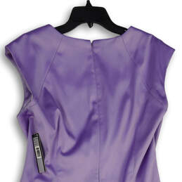 NWT Womens Lavender Pleated Short Sleeve Back Zip Mini Dress Size 16 alternative image