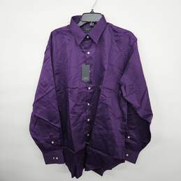 Purple Fitted Button Up Collared Shirt