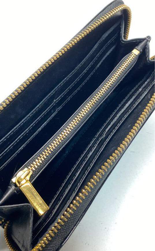 Tory Burch Black Patent Leather Zip Around Envelope Card Wallet image number 4