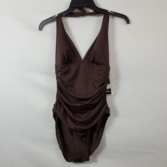 Silhouette Solution Women Brown Bathing Suit Sz 8 NWT image number 1