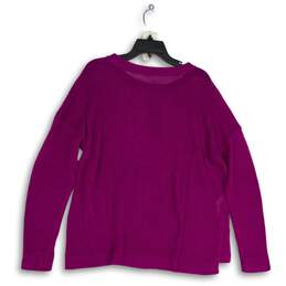 NWT Eileen Fisher Womens Purple Round Neck Long Sleeve Pullover Sweater Size L alternative image