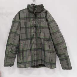 Columbia Men's Gray/Green Plaid Omni-Heat 3-in-1 Jacket Size L