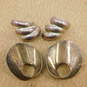 Vintage Taxco Mexican Modernist 925 Sterling Silver Statement Earrings 23.7g image number 1