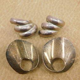 Vintage Taxco Mexican Modernist 925 Sterling Silver Statement Earrings 23.7g