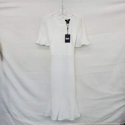 DKNY White Belted Shift Dress WM Size 10 NWT