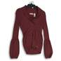 DKNY Jeans Womens Mauve Red Shawl Collar Long Sleeve Pullover Sweater Size S image number 1