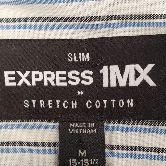 Express 1MX Men Striped Button Up M NWT image number 3