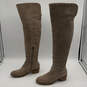 Womens VC-Bestan Gray Leather Side Zip Over The Knee Riding Boot Size 6.5 M image number 4
