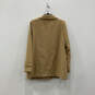 Womens Beige Long Sleeve Single Breasted Button Up walker Coat Size Small image number 2