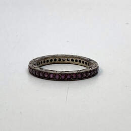 Designer Pandora 925 Sterling Silver Purple Round Thin Eternity Finger Ring