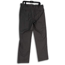 NWT Mens Gray Flat Front Slash Pocket Straight Leg Dress Pants Size 36x34 alternative image