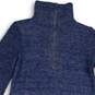 Talbots Womens Blue Knitted Mock Neck Long Sleeve Sweater Dress Size MP image number 3