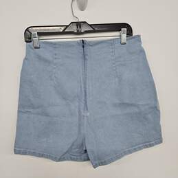 Split Hem High Waist Denim Skirt Shorts Light Blue alternative image