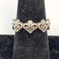 Designer Brighton Alcazar Silver-Tone Crystal Cut Stone Heart Band Ring image number 1