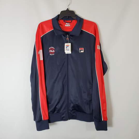 Fila Men Navy/Red Zip-Up Track Jacket NWT sz XL image number 1