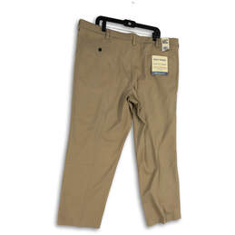NWT Mens Beige Classic Fit Stretch Pleated Front Chino Pants Size 44X30 alternative image