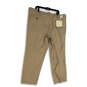 NWT Mens Beige Classic Fit Stretch Pleated Front Chino Pants Size 44X30 image number 2