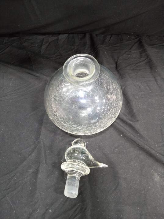 Clear Glass Crackle Decanter & Stopper image number 2