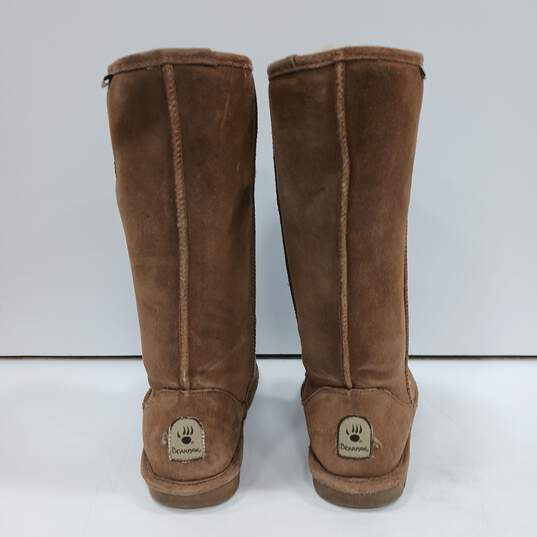 Bearpaw Emma Tall Suede Shearling Boots Women's Size 11 image number 4