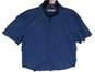 Mens Navy Blue Short Sleeve Spread Collar Button Up Shirt Size XXL image number 5