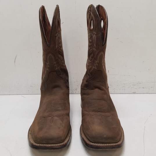 Dan Post Abram Square Toe Brown Leather Western Boots Men's Size 9.5D image number 5