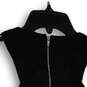 Womens Black Round Neck Sleeveless Back Zip Racerback Crop Top Size 4 image number 4