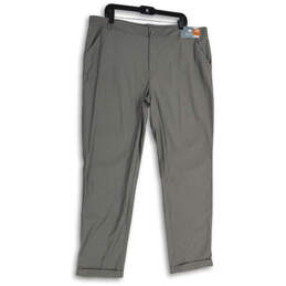 NWT Mens Gray Flat Front Slash Pocket Straight Leg Ankle Pants Size 40