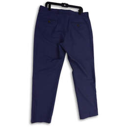 NWT Mens Blue Flat Front Slash Pocket Straight Leg Dress Pants Size 36/30 alternative image
