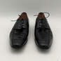 Mens 2605 Black Leather Apron Toe Low Top Lace Up Derby Dress Shoes Size 10 image number 4