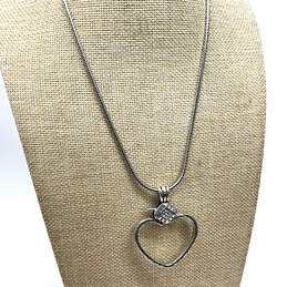 Designer Brighton Silver-Tone Adjustable Chain Heart Pendant Necklace