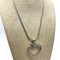 Designer Brighton Silver-Tone Adjustable Chain Heart Pendant Necklace image number 1