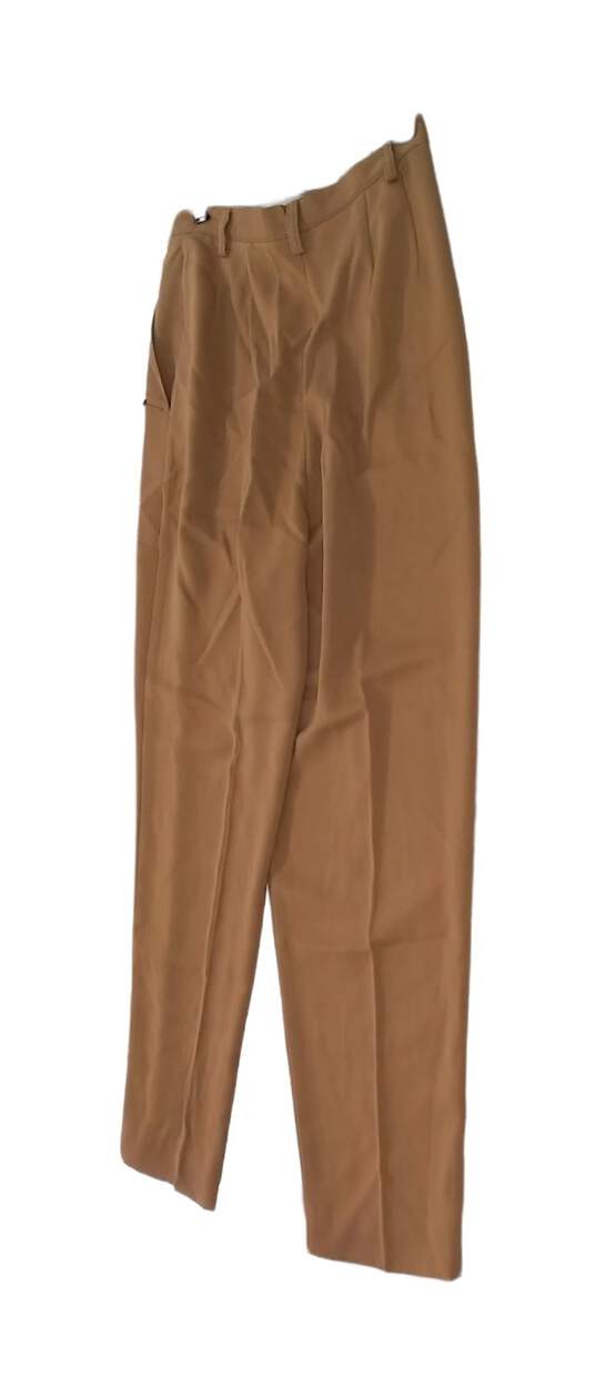 Womens Khaki Pleated Front Pockets Straight Leg Chino Pants Size 10P image number 2