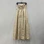 NWT Womens Gold Ivory Pleated Strapless Back Zip Shimmery Maxi Dress Size 5 image number 1