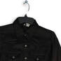 NWT Womens Black Pointed Collar Long Sleeve Flap Pocket Button-Up Shirt Size XS image number 3