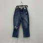 Womens Blue Front Pocket Regular Fit Straight Leg Flare Jeans Size 30 image number 1