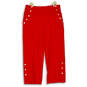 NWT Womens Red Flat Front Straight Leg Tummy Control Sailor Pants Size XL image number 1