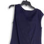 NWT Womens Blue Drape V-Neck Sleeveless Knee Length Sheath Dress Size L image number 4