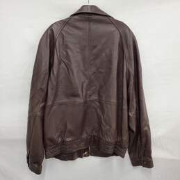 Danier MN's Genuine Leather Brown Bomber Jacket Size XL alternative image