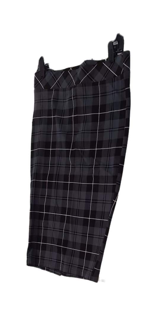 Women Gray Black Plaid Casual Straight And Pencil Skirt Size 00 image number 1