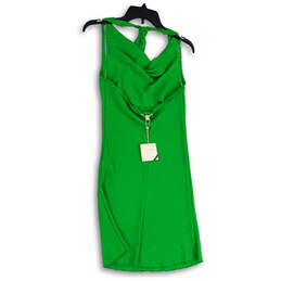 NWT Womens Green Sleeveless Halter Neck Backless Shift Dress Size Small