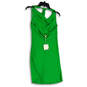 NWT Womens Green Sleeveless Halter Neck Backless Shift Dress Size Small image number 1