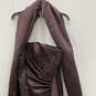 NWT Womens Brown Embroidered Strapless Long A-line Dress With Scarf Size 6 image number 4