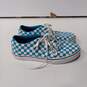 Vans Teal/White Checkerboard Pattern Slip-On Sneakers Youth Size 6 image number 4