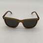 Unisex Brown Wooden Full-Rim Frame Black Lens Classic Square Sunglasses image number 3