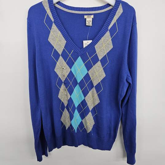 Amparo Blue V Neck Sweater image number 1