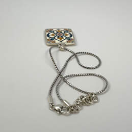 Designer Brighton Silver-Tone Rope Chain Square Shape Pendant Necklace alternative image