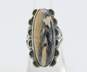 Southwestern Sterling Silver Petrified Wood Long Ring 7.3g image number 1
