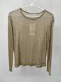 Womens Gold Sparkle Long Sleeve Pullover Blouse Top Size Medium T-0528893-B image number 1